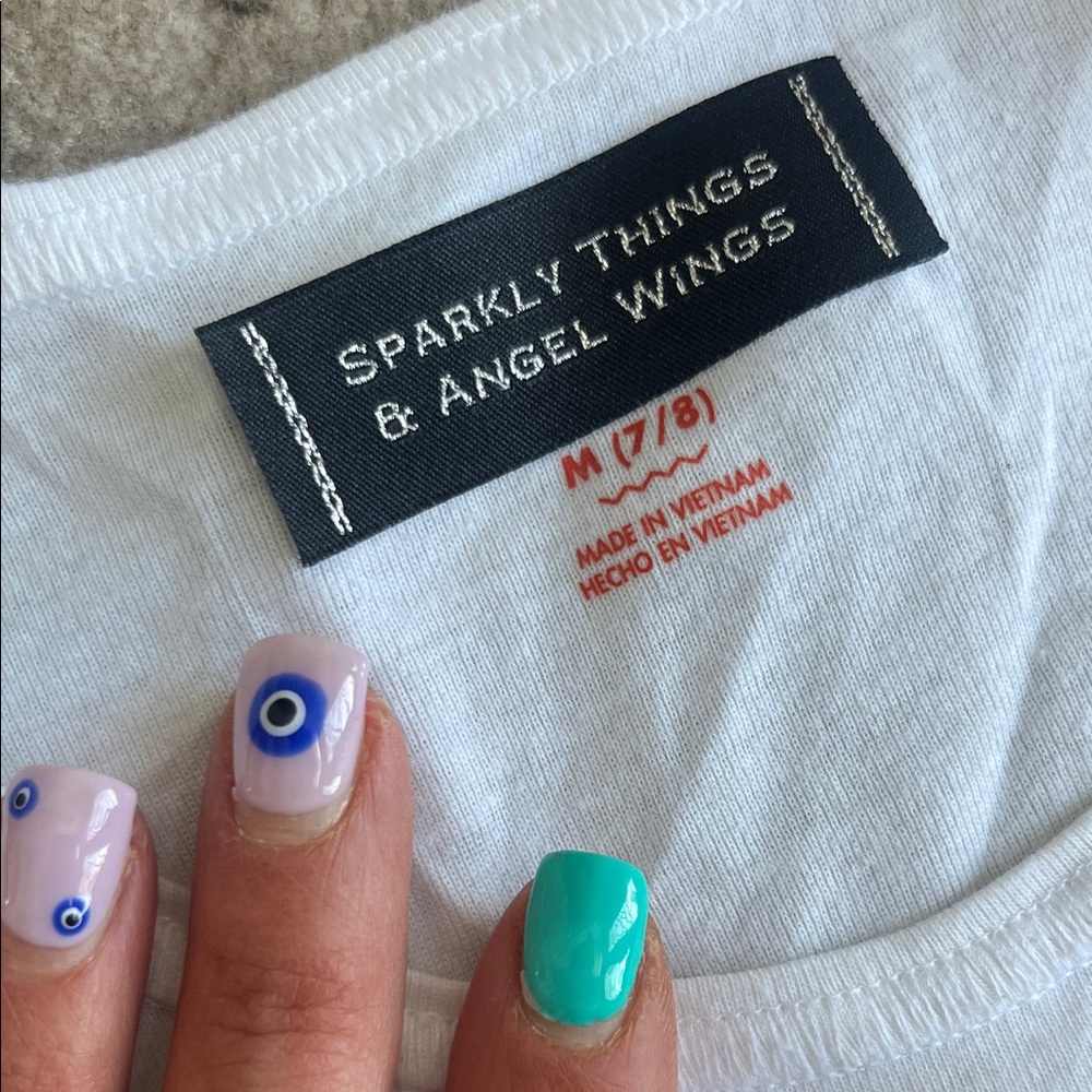CHANEL inspired White Tank Top with Black CC Logo - Picture 2 of 3